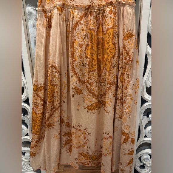 Women’s FREE PEOPLE Farrah drop waist maxi skirt- printed tiered combo. Size 8 - Picture 8 of 10